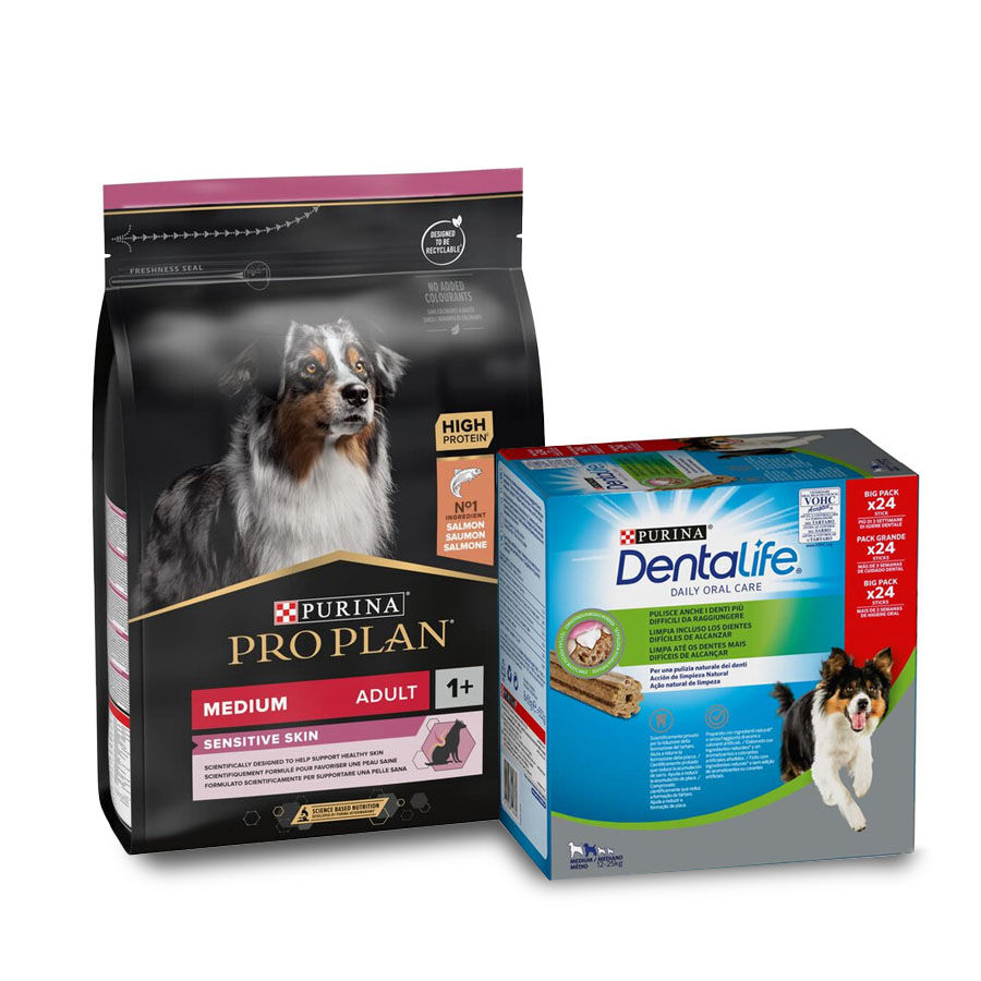 14 kg + 24 barritas Pack Comida Dermatol&oacute;gica Perro Mediano Pro Plan &iexcl;Pack ahorro!, , large Imagen numero 1