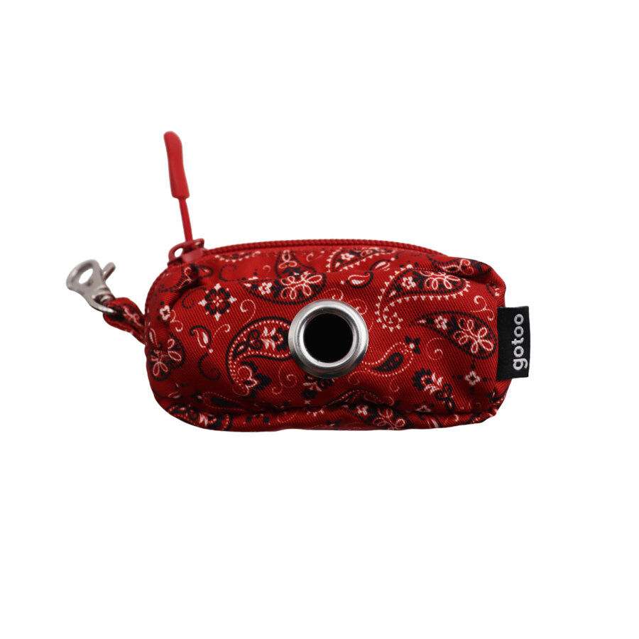 Gotoo Porta bolsas estampado cachemira rojo para perros, , large Imagen numero 1