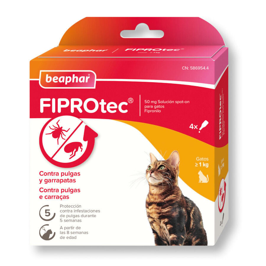 Beaphar Fiprotec Pipetas Antiparasitarias para gatos, , large Imagen numero 1