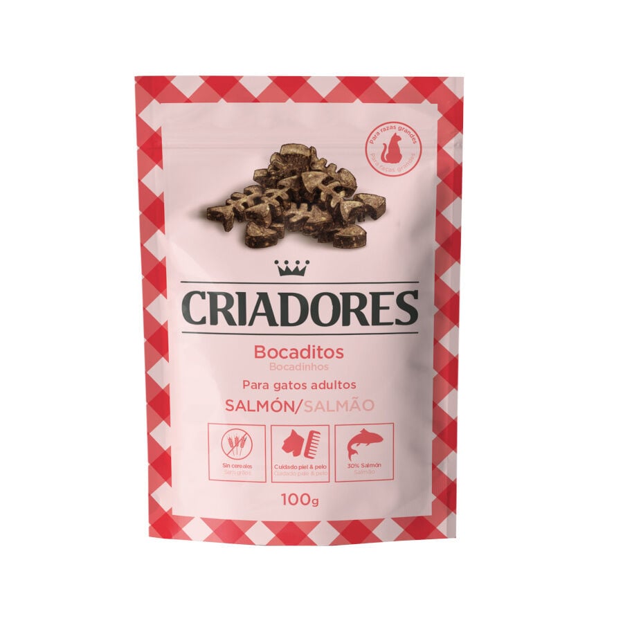 Criadores Bocaditos de Salm&oacute;n para gatos de razas grandes
