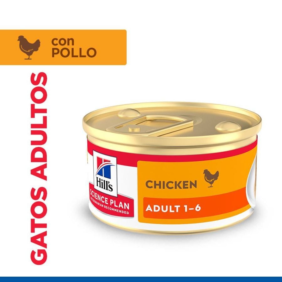 85 g Hill's Science Plan Adult Mousse de Pollo lata para gatos, , large indicador imagen numero 2