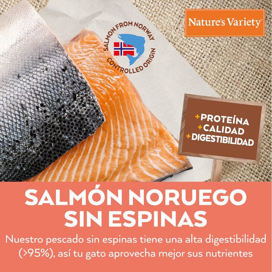 7 kg Nature's Variety No Grain Adult Sterilised Salm&oacute;n Noruego pienso para gatos, , large indicador imagen numero 3