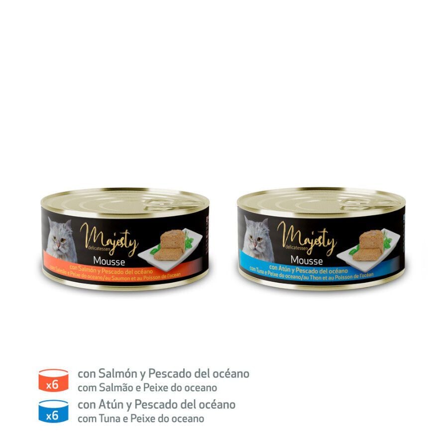 12 latas x 85 g Majesty Adult Mousse de Pescado lata para gatos, , large Imagen numero 2