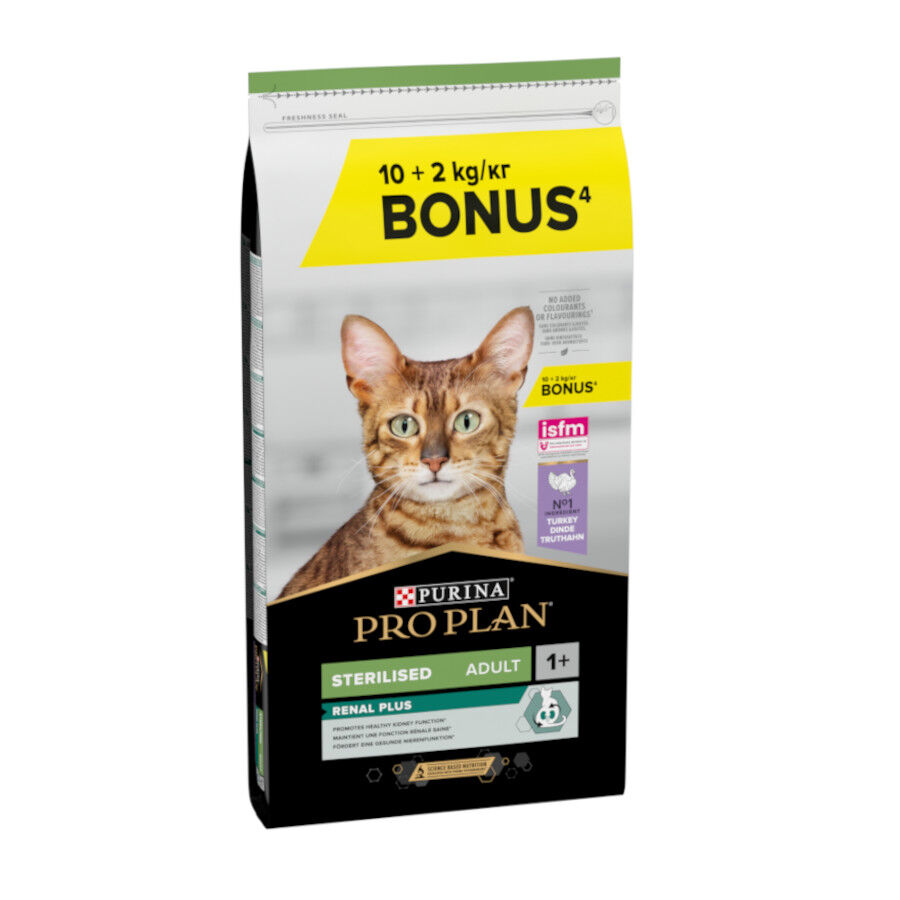 12 kg (10 + 2 kg &iexcl;gratis!) Pro Plan Adult Sterilized Pavo Pienso para gatos, , large Imagen numero 1