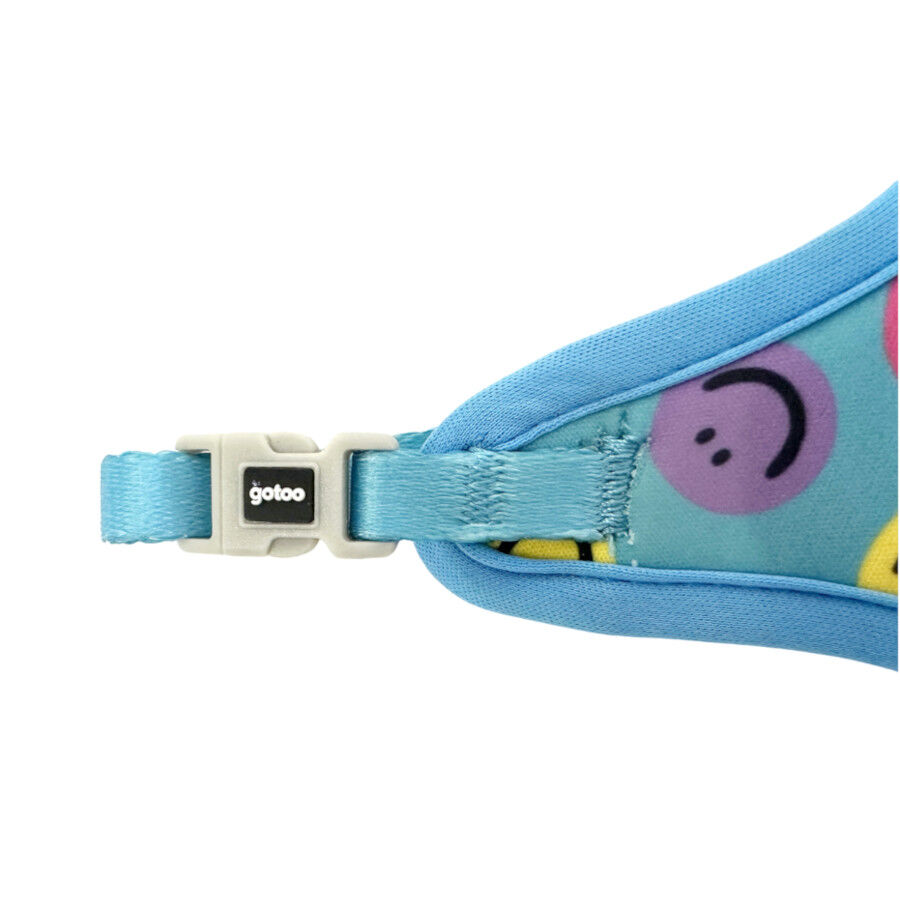 Gotoo Correa y arn&eacute;s estampado smile azul para gatos , , large Imagen numero 4