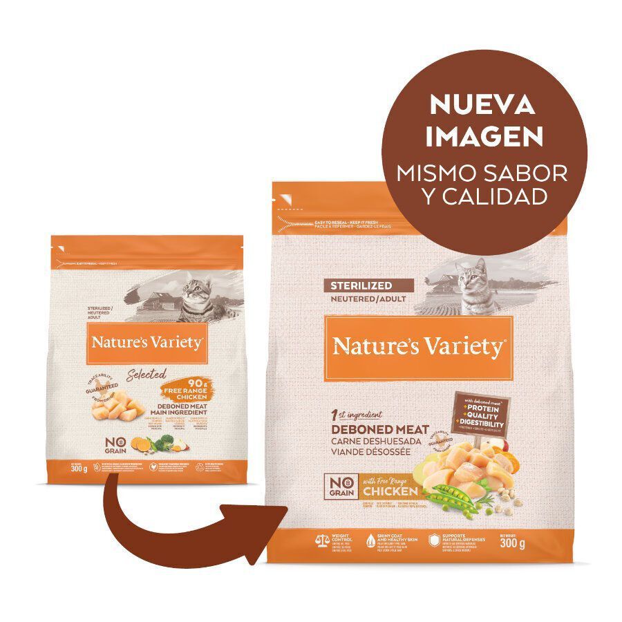 7 kg Nature's Variety No grain Adult Sterilised Pollo para gatos, , large indicador imagen numero 2