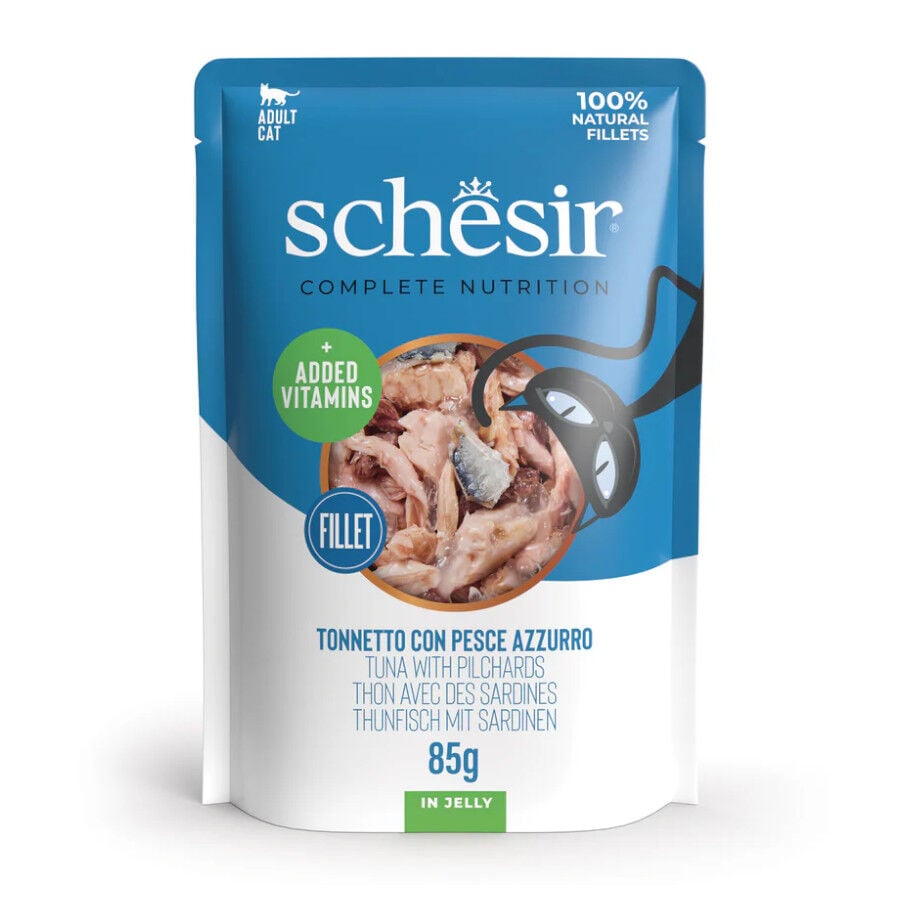 85 g Schesir Adult At&uacute;n con Sardina sobre para gatos, , large indicador imagen numero 1