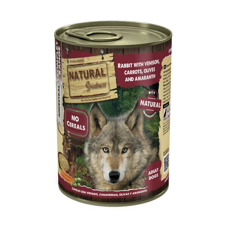 400 g Natural Greatness Conejo con Venado Lata para perros&nbsp;, , large Imagen numero 1