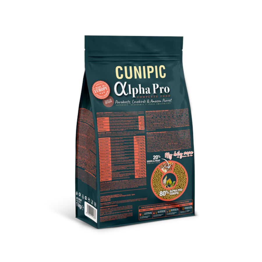 1 kg Cunipic Alpha Pro Medium Sized Birds Natural Blend pienso para p&aacute;jaros, , large indicador imagen numero 2