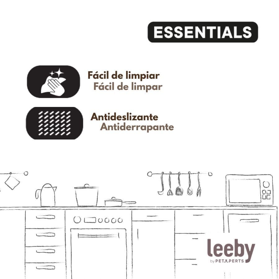 Leeby Comedero Taupe Antideslizante para gatos, , large Imagen numero 5
