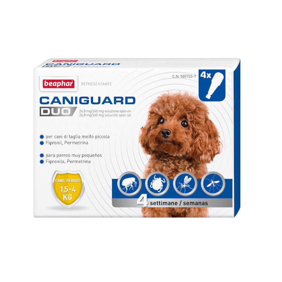 Beaphar Caniguard Duo Pipetas Antiparasitarias para perros de razas mini, , large indicador imagen numero 1