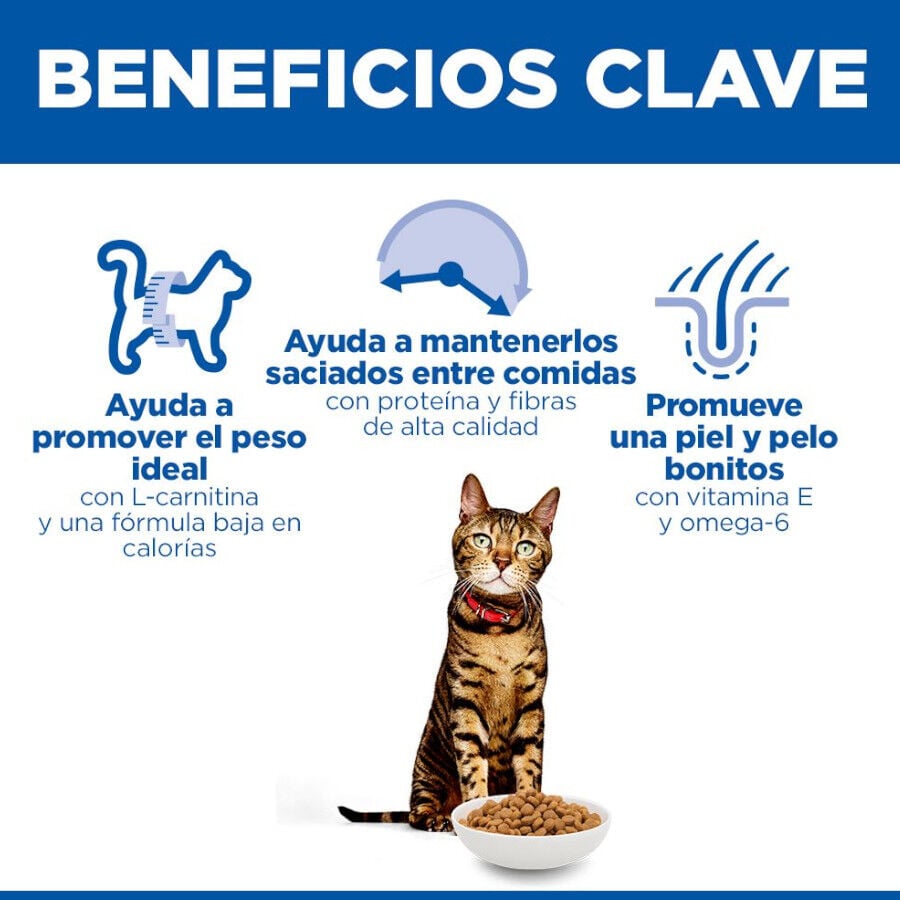 10 kg Hill's Science Plan Light Adult Pollo pienso para gatos, , large indicador imagen numero 5