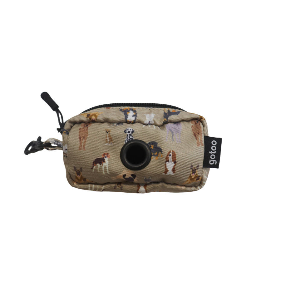 Gotoo Porta bolsas estampada marr&oacute;n para perros, , large indicador imagen numero 1