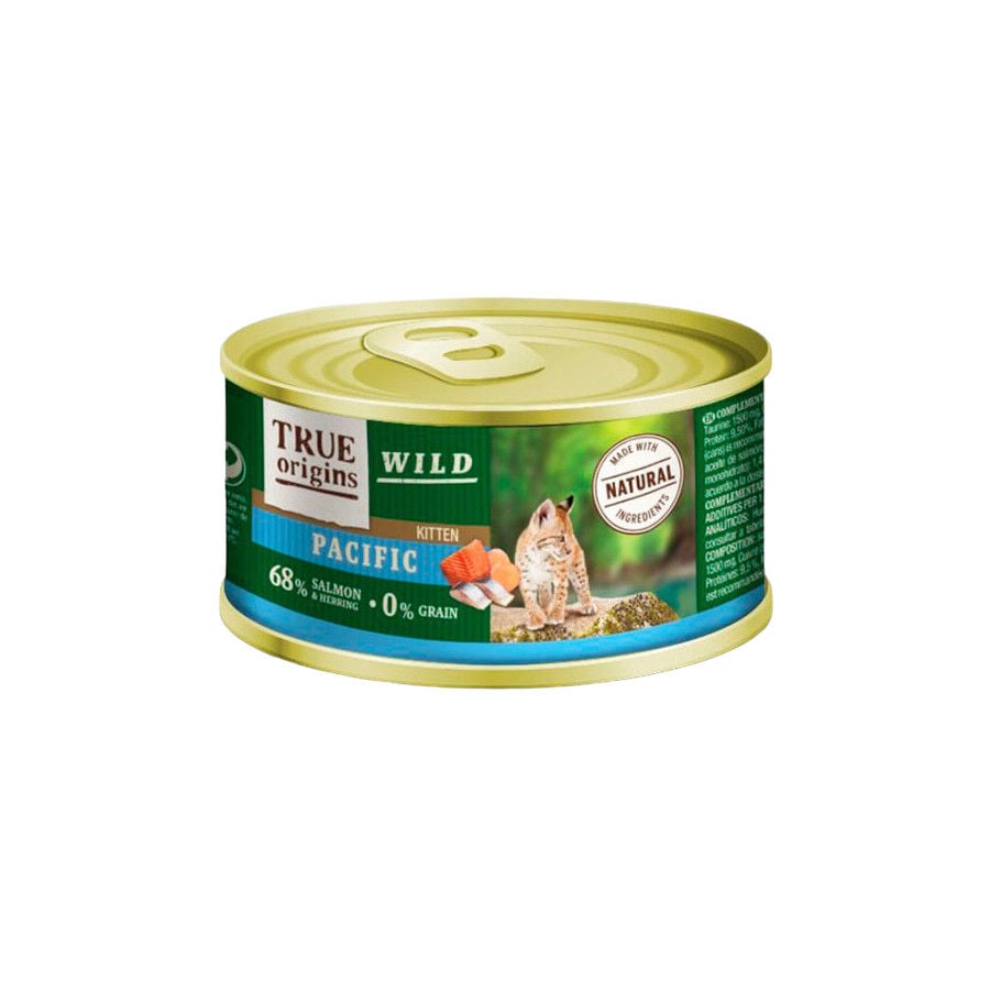 True Origins Wild Kitten Pacific Salm&oacute;n y Arenque Pat&eacute; lata