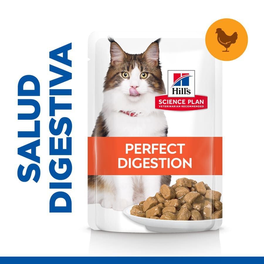 85 g Hill's Science Plan Adult Perfect Digestion Pollo comida h&uacute;meda para gatos, , large Imagen numero 2