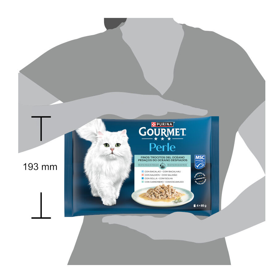 4 sobres x 85 g Gourmet Perle Finos Trocitos del Oc&eacute;ano en salsa sobre para gatos, , large indicador imagen numero 8