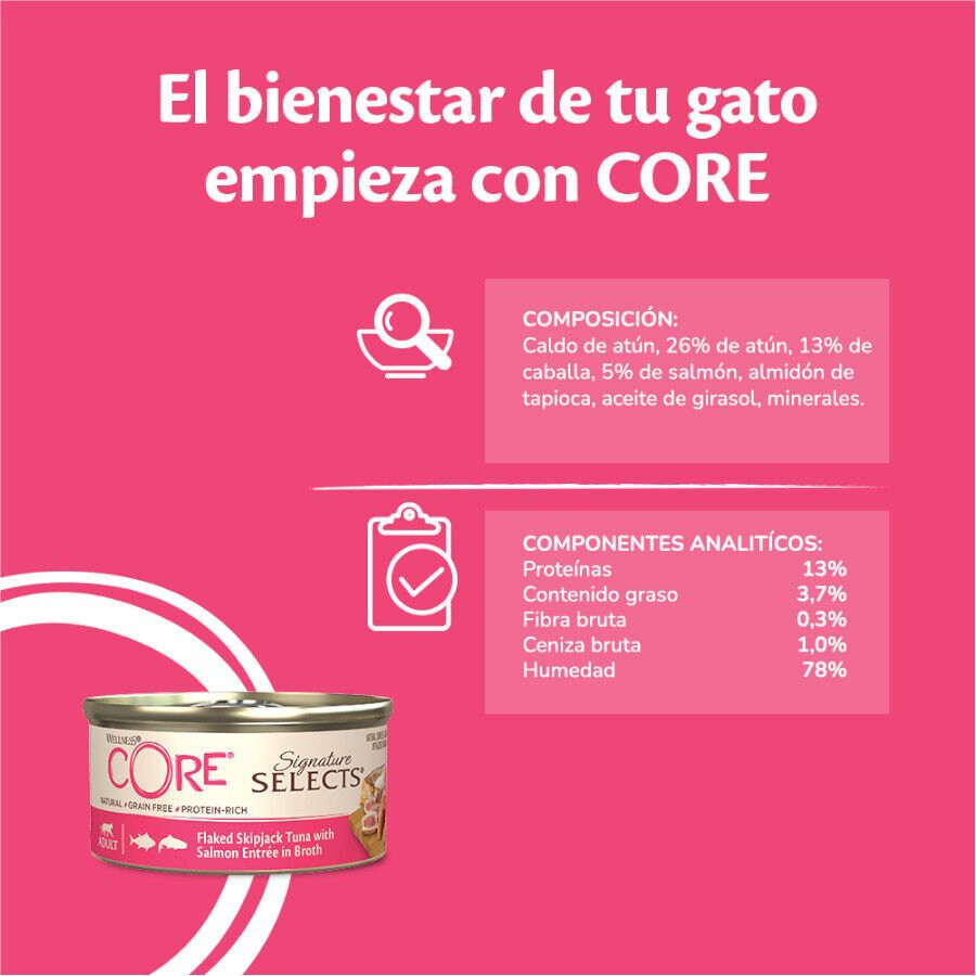 79 g Wellness Core Flaked Salm&oacute;n lata para gatos, , large Imagen numero 4
