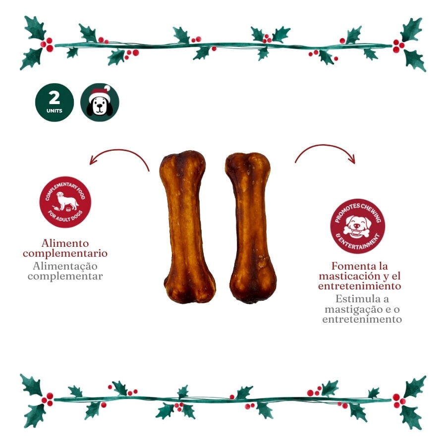 1 pack x 2 uds. Wonder Christmas D&uacute;o Huesos Piel Prensada Snacks para perros, , large indicador imagen numero 3