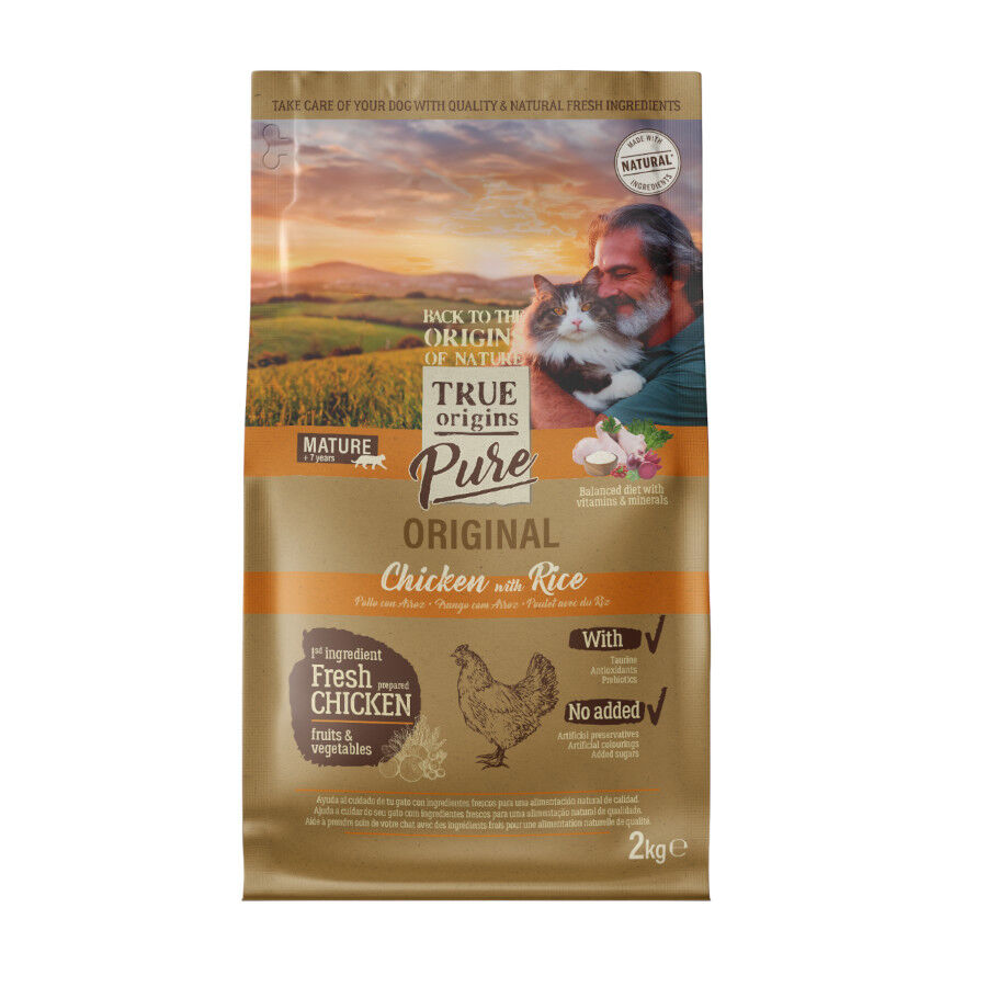 2 kg True Origins Pure Senior Pollo pienso para gatos, , large indicador imagen numero 1
