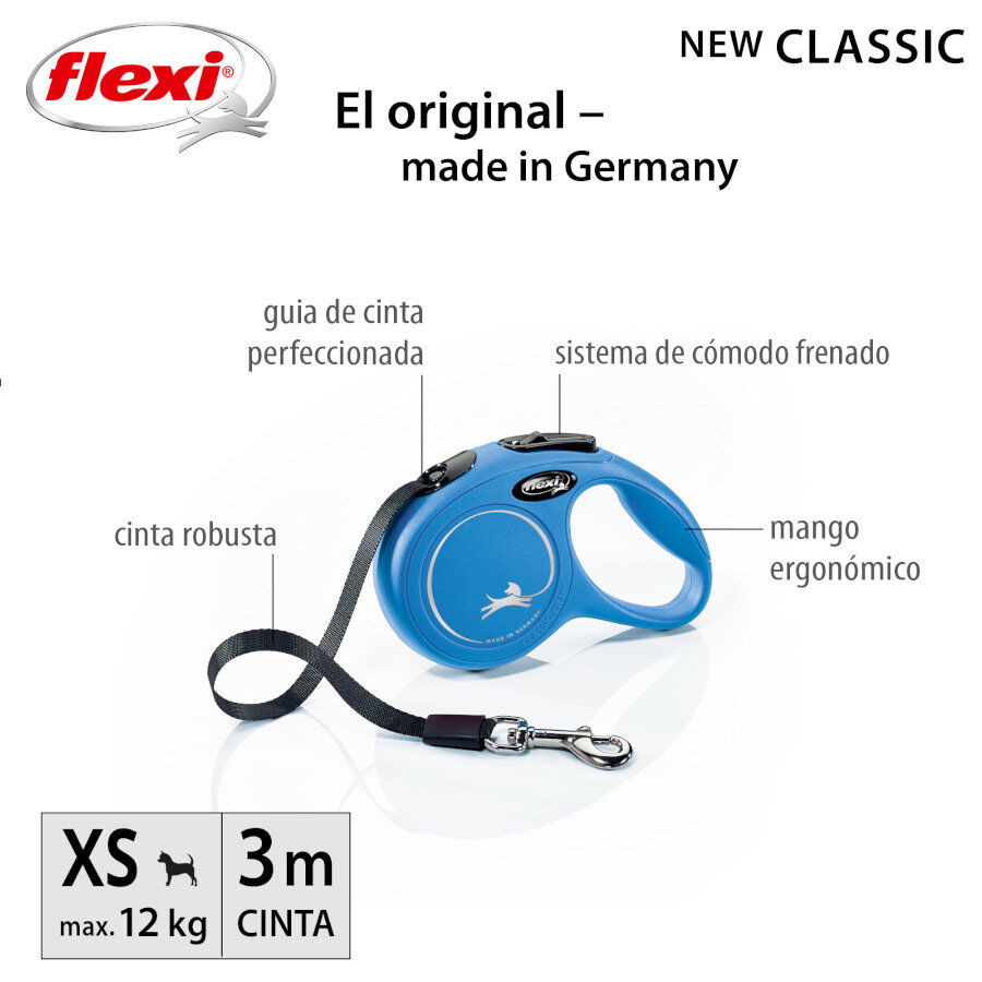 Flexi New Classic Correa Extensible Azul para perros, , large indicador imagen numero 2