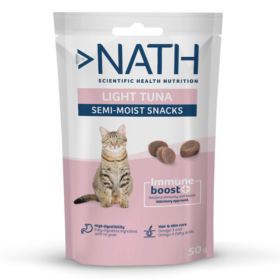 Nath Bocaditos Light Semih&uacute;medos de At&uacute;n para gatos