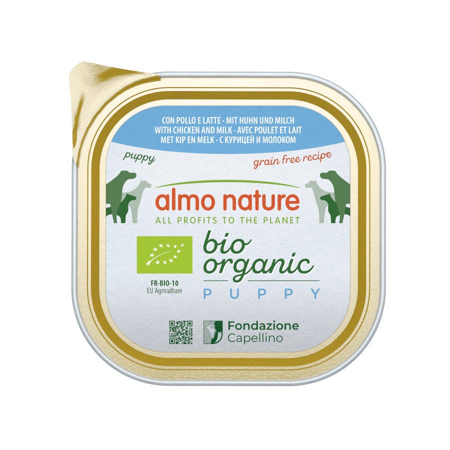 Almo Nature Bio Organic Puppy Grain Free Pollo con Leche tarrina para perros