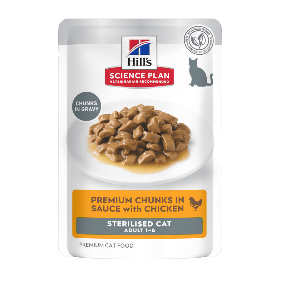 85 g Hill's Science Plan Sterilized Young Adult Pollo sobre para gatos, , large indicador imagen numero 1