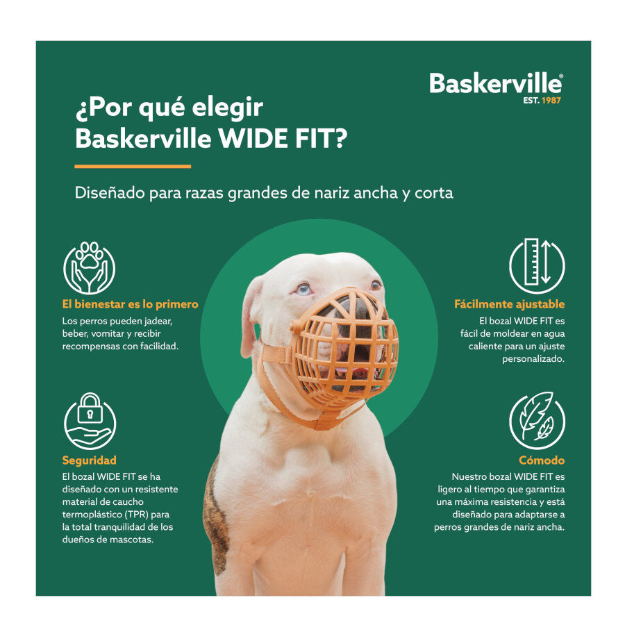 Baskerville Wide Fit bozal de pl&aacute;stico para perros, , large indicador imagen numero 2