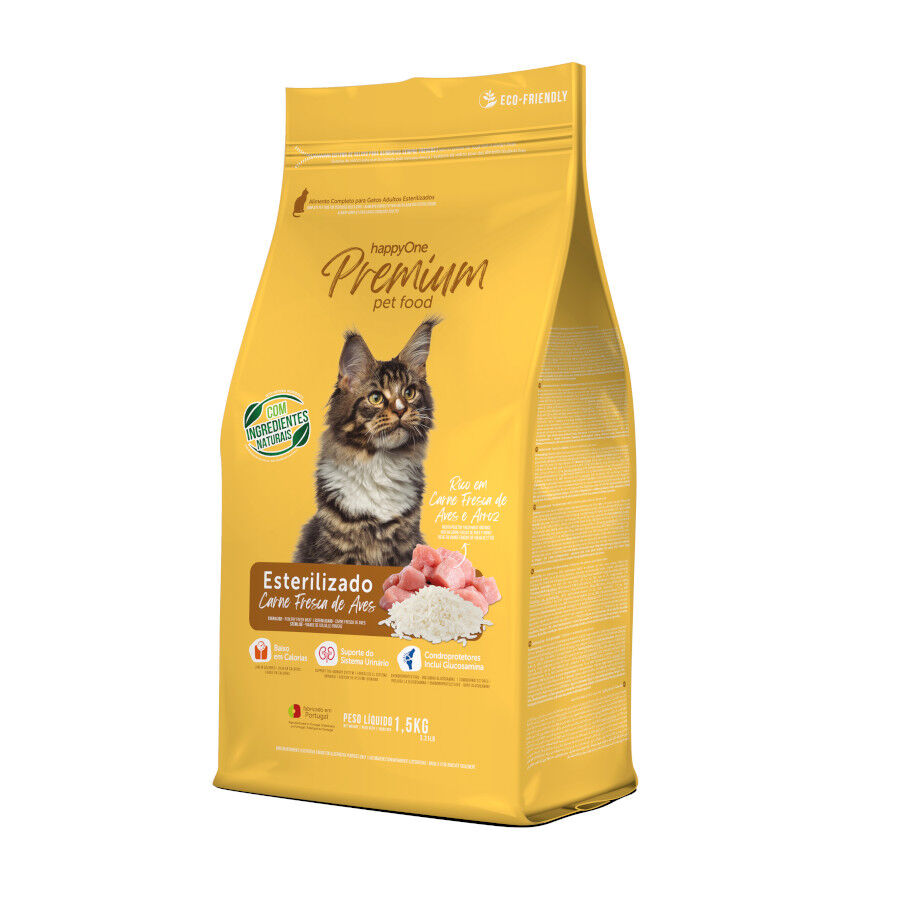 happyOne Premium Esterilizado de Carne Fresca de Aves pienso para gatos, , large Imagen numero 1