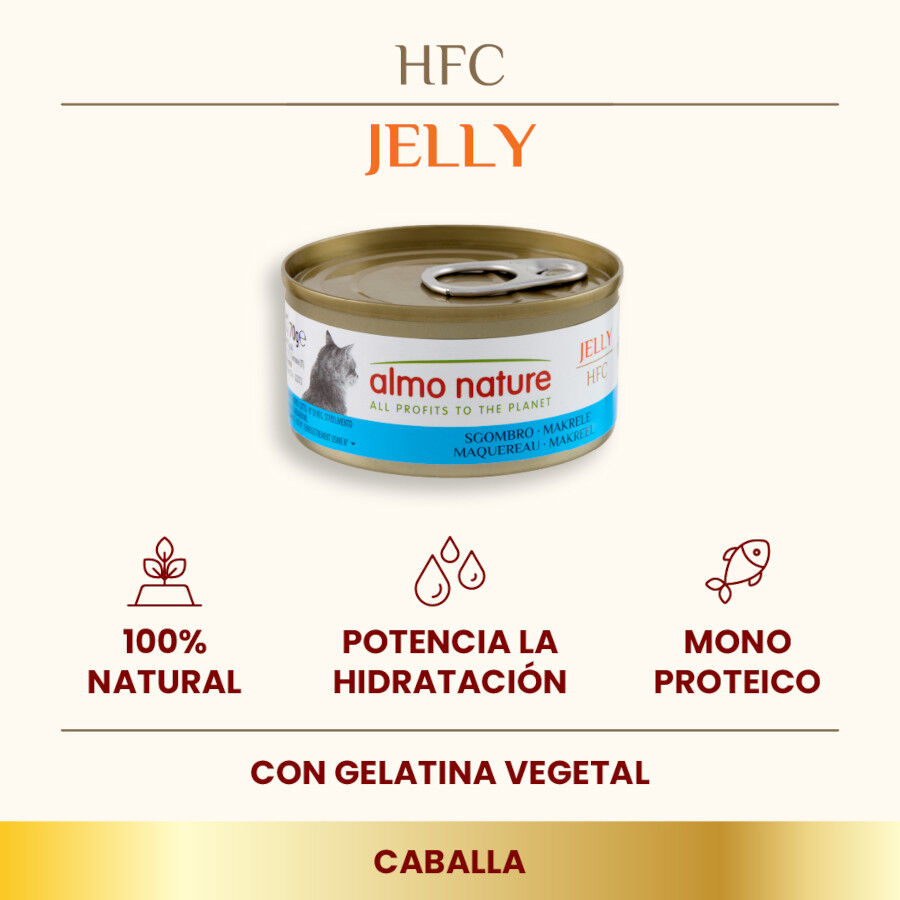 70 g Almo Nature HFC caballa lata en gelatina para gatos , , large indicador imagen numero 2