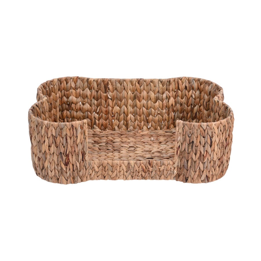 Leeby cama hueso de mimbre marr&oacute;n para perros