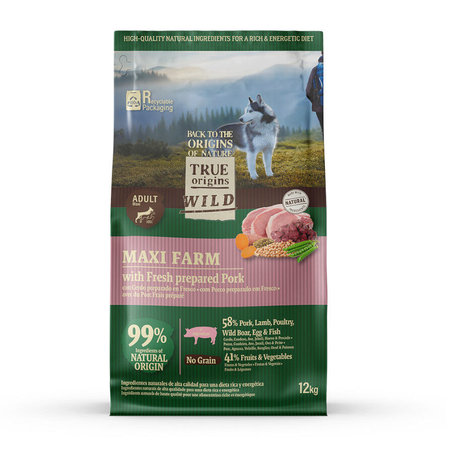 True Origins Wild Maxi Farm Cerdo pienso para perros, , large indicador imagen numero 1