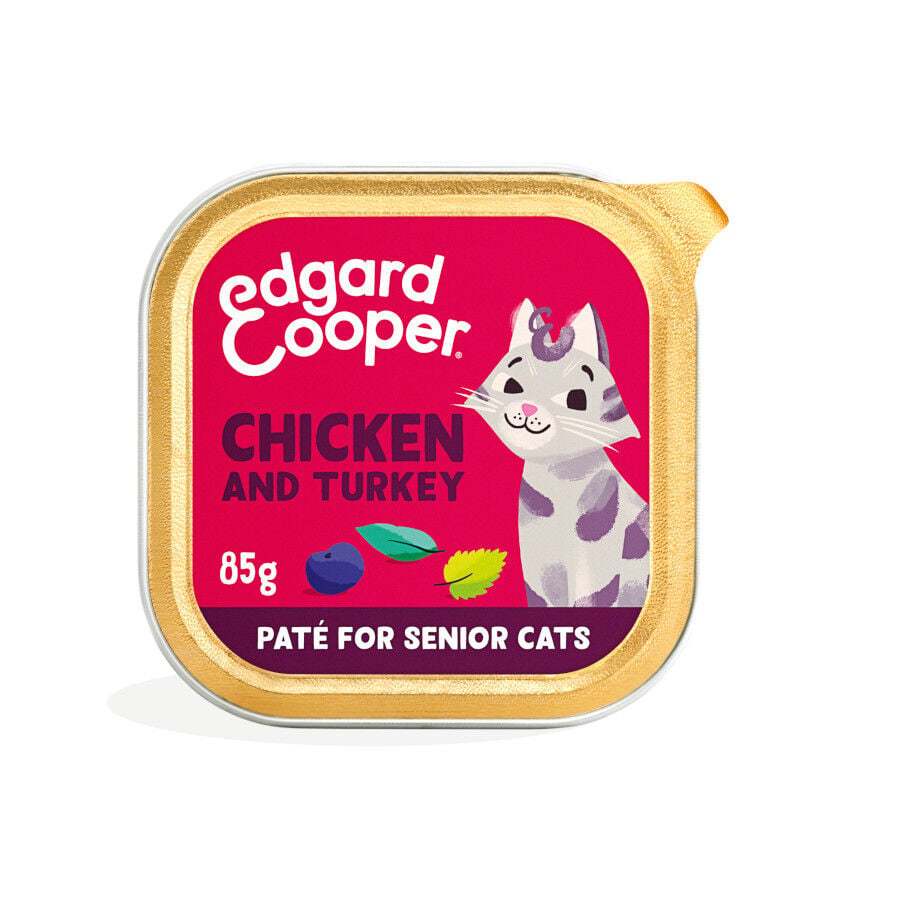 Edgard & Cooper Pollo y Pavo en Pat&eacute; tarrina para gatos s&eacute;nior
