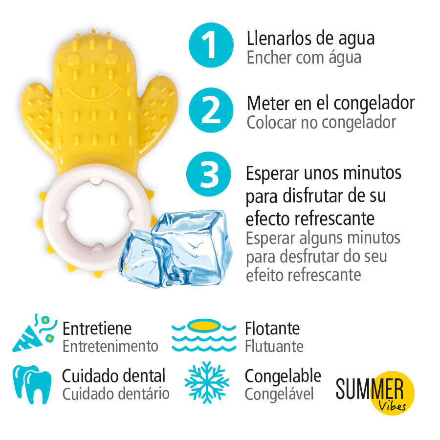 Summer Vibes Mordedor Refrescante cactus amarillo para cachorros, , large indicador imagen numero 3