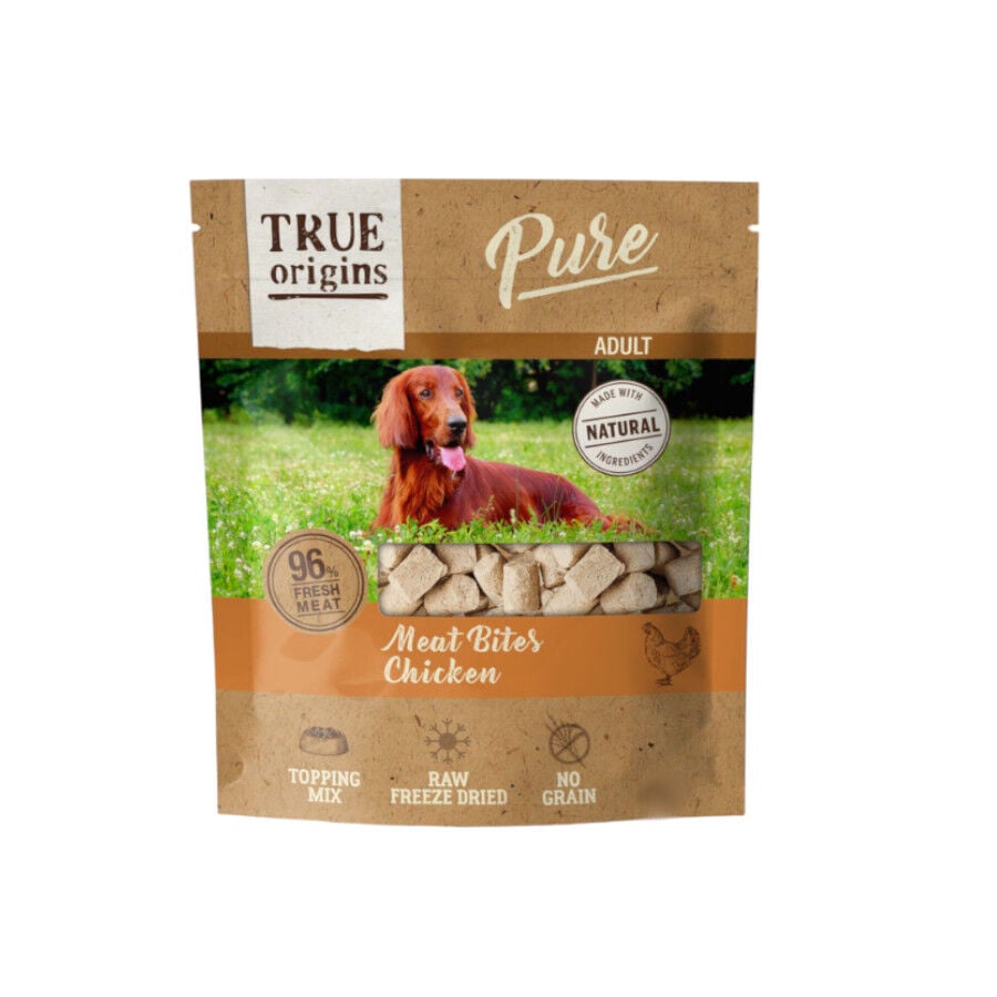 100 g True Origins Bocaditos Pure Adult Freeze Dried Pollo para perros, , large indicador imagen numero 1