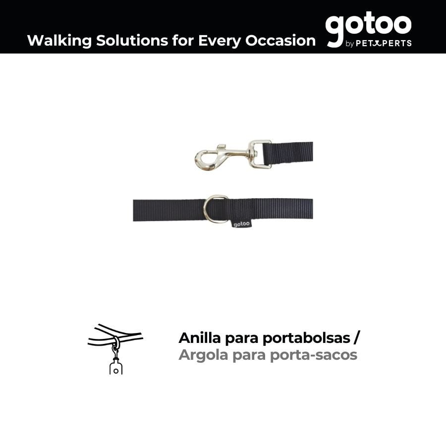 Gotoo Correa de nylon negra para perros, , large Imagen numero 3