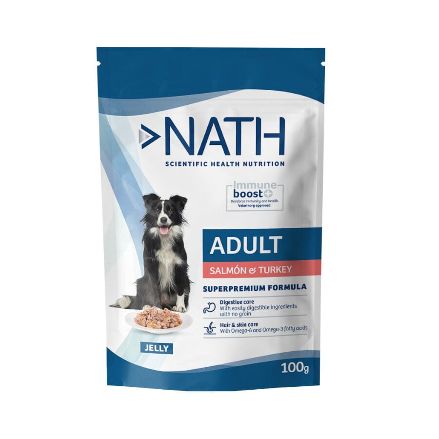 100 g Nath Adult Salm&oacute;n y Pavo en Gelatina sobre para perros, , large Imagen numero 1