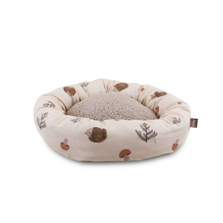 Leeby Cama Donut Antideslizante Blanca con Erizos para gatos, , large indicador imagen numero 4