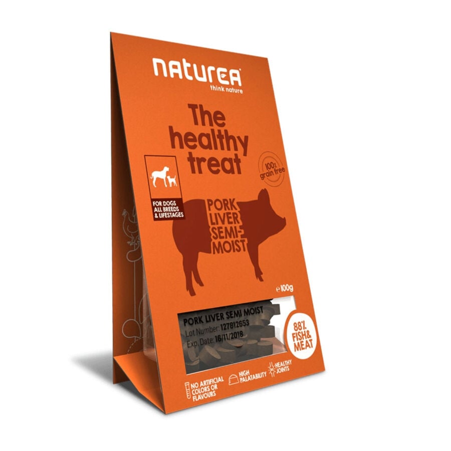 100 g Naturea Think Nature Bocaditos H&iacute;gado de Cerdo para perros, , large Imagen numero 1