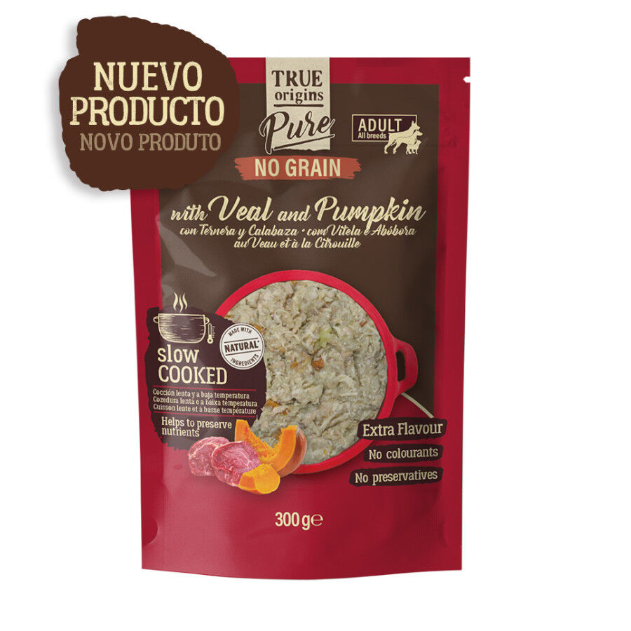 300 g True Origins Pure Adult Gently Coocked Ternera y Calabaza sobre para perros, , large Imagen numero 2