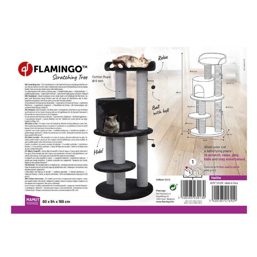 Flamingo Hattie &Aacute;rbol Rascador Negro para gatos, , large indicador imagen numero 3
