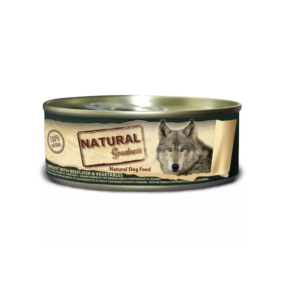 156 g Natural Greatness Pechuga de Pollo con H&iacute;gado de Buey y Verduras lata para perros, , large Imagen numero 1