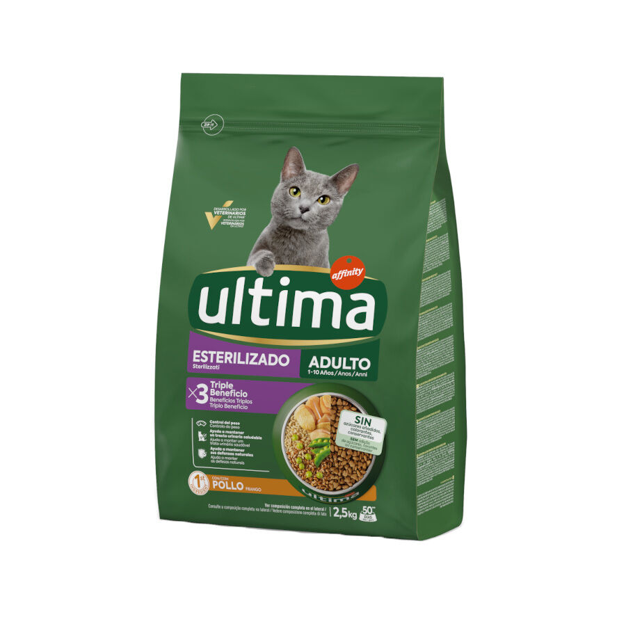 2.5 kg Ultima Pienso esterilizado con pollo para gatos adultos, , large indicador imagen numero 1