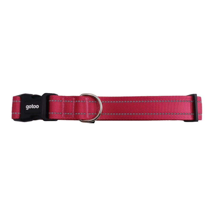 Gotoo Collar de nylon reflectante rosa para perros, , large indicador imagen numero 1