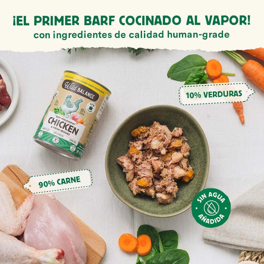 400 g Wild Balance BARF Pollo y Vegetales lata para perros, , large Imagen numero 2