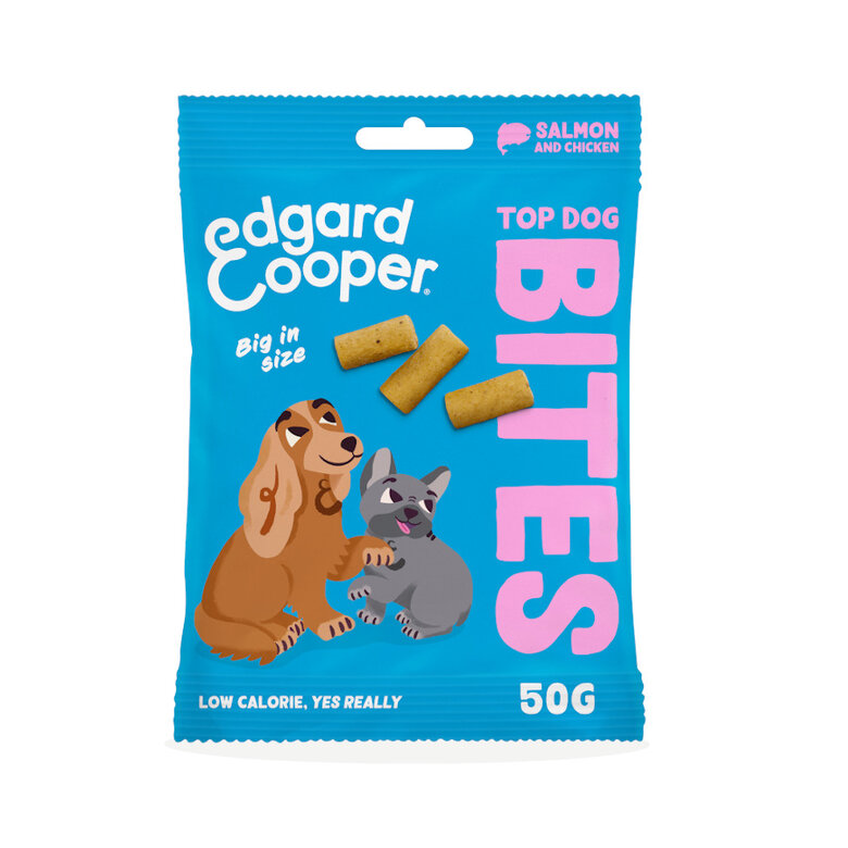50 g Edgard & Cooper Bocaditos Grandes de Salm&oacute;n y Pollo snack  para perros, , large indicador imagen numero 1