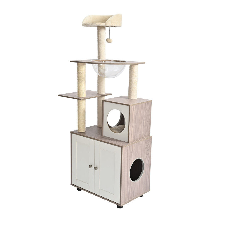 Leeby Luna &aacute;rbol rascador con mueble para gatos, , large Imagen numero 1