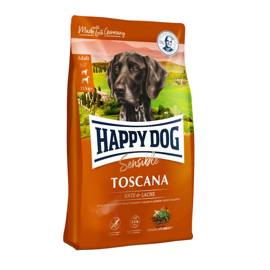 12.5 kg Happy Dog Adult Sensible Toscana Pato y Salm&oacute;n pienso, , large Imagen numero 1