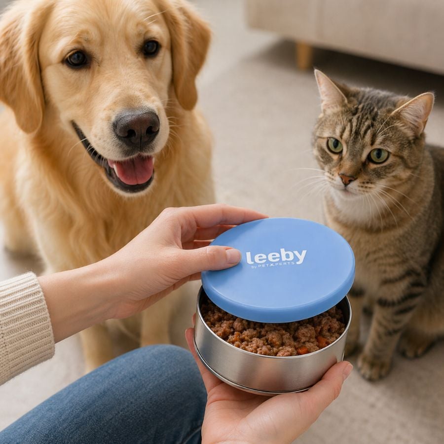 Leeby Tapa Comedero Azul para perros y gatos, , large indicador imagen numero 1