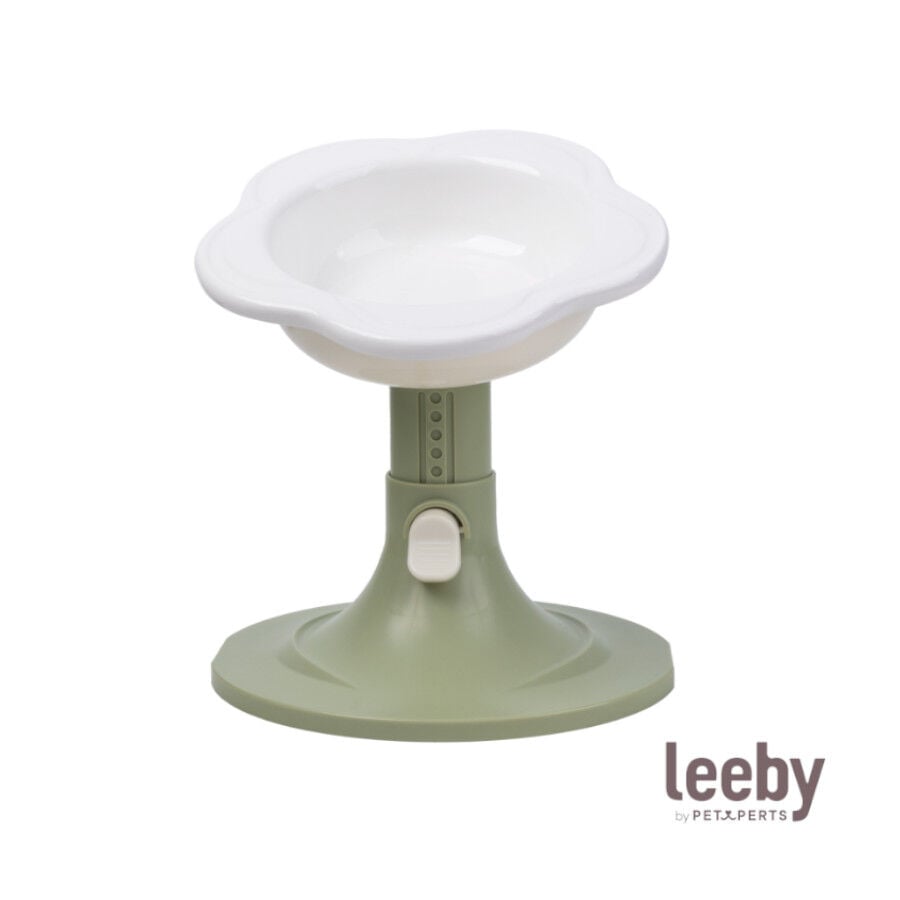 Leeby Comedero Elevado Inclinado de Cer&aacute;mica Estilo Flor para gatos, , large indicador imagen numero 2